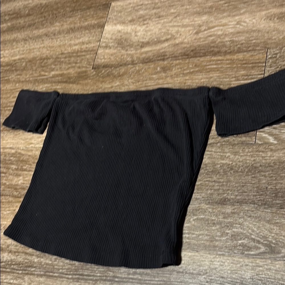 Ambiance Black Off-the-Shoulder Sweater Relaxed Fit